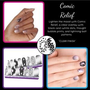 Comic Relief Black & White Nail Wraps